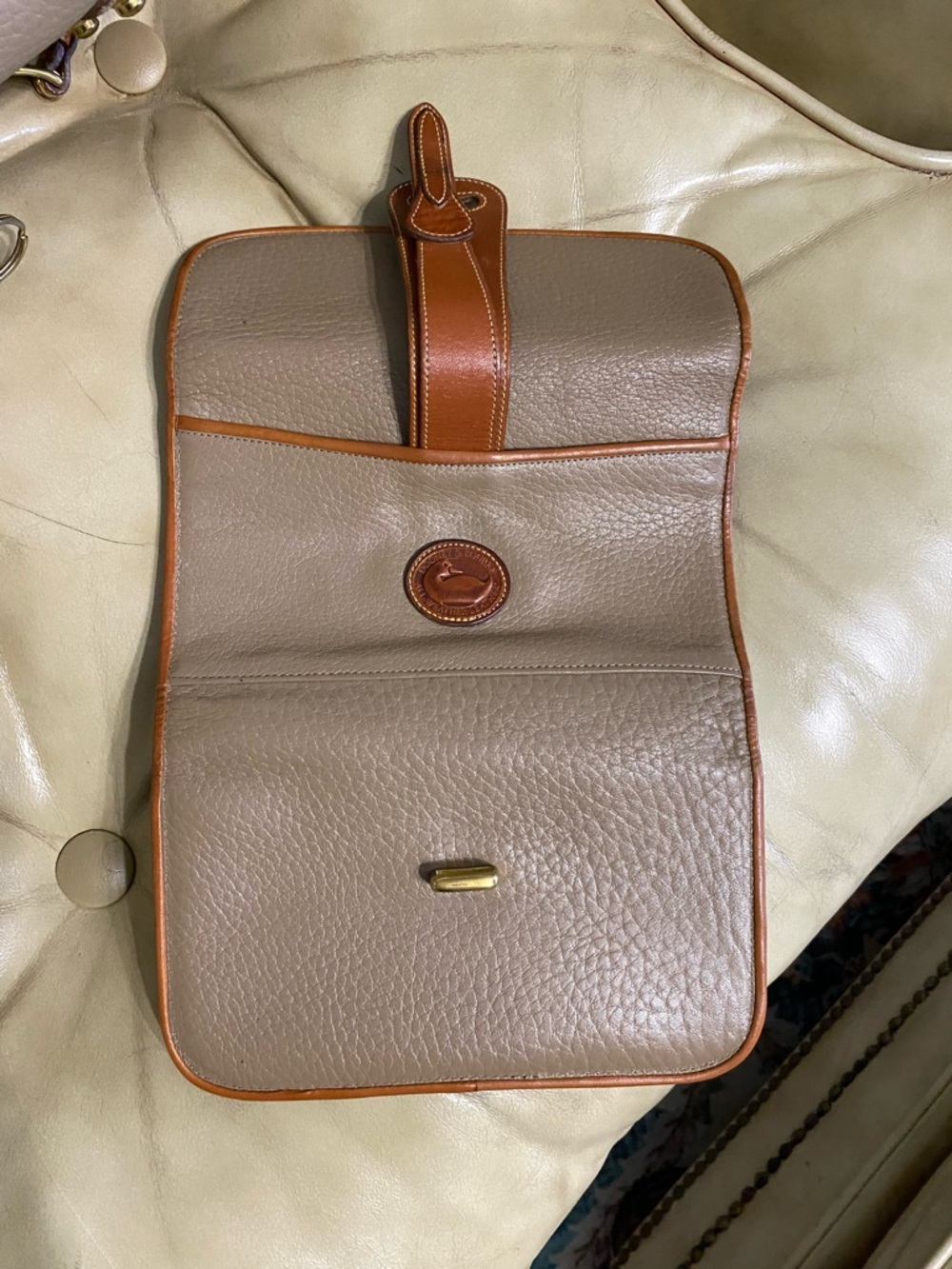 LKNW Dooney & Bourke Essex + EUC Key Fob Charm & Wallet Taupe AWL Pebbled Bundle - Picture 12 of 16